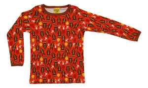 Duns Long Sleeve Top - Gingerbread Red