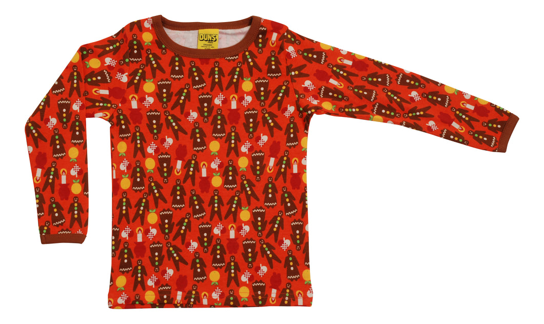 Duns Long Sleeve Top - Gingerbread Red