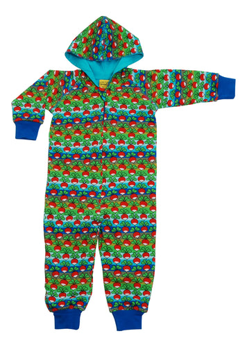 Duns Hooded Onesie - Radish - Blue Green