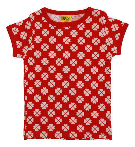 Duns Short Sleeve Top - Clover - Poppy Red